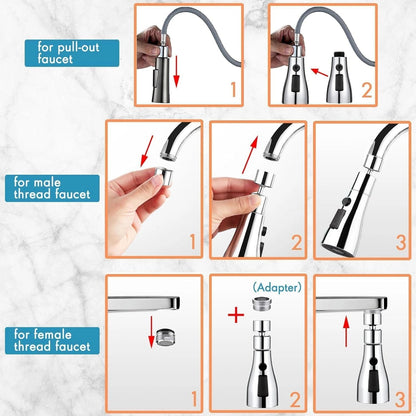 Flexible Tap Extension | Rotate, Rinse & Save Water | Easy Fit for Every Sink
