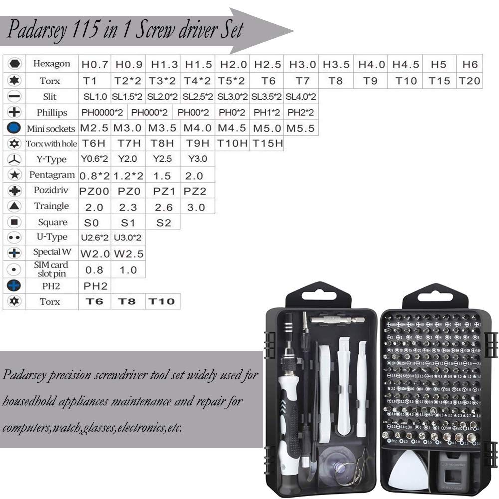 115 in 1 Multipurpose Compact Size Screwdriver & Wrench Set | For Home Appliance ,Laptop, Mobile ,Computer