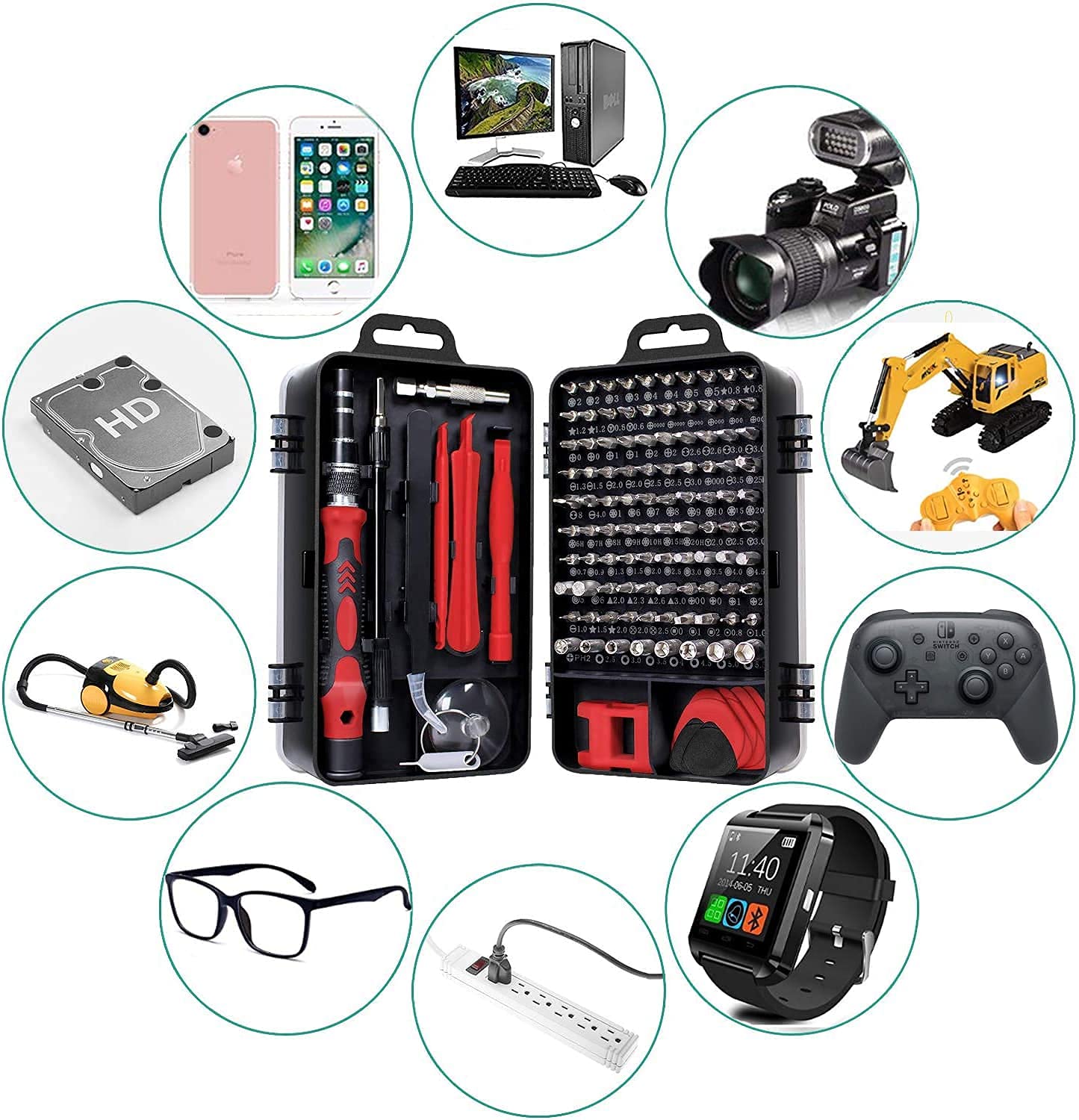115 in 1 Multipurpose Compact Size Screwdriver & Wrench Set | For Home Appliance ,Laptop, Mobile ,Computer