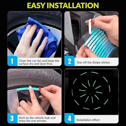 Reflective Wheel Tire Rim Sticker Tape 10pcs (Buy 1 Get 1 Free)